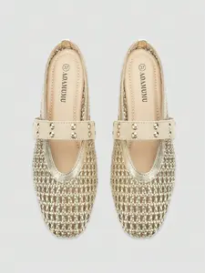 Women's Leather Weave Back Strap Flat Sandals, French Elegant Office Date Shoes, Comfortable and Stylish Footwear for Daily Wear