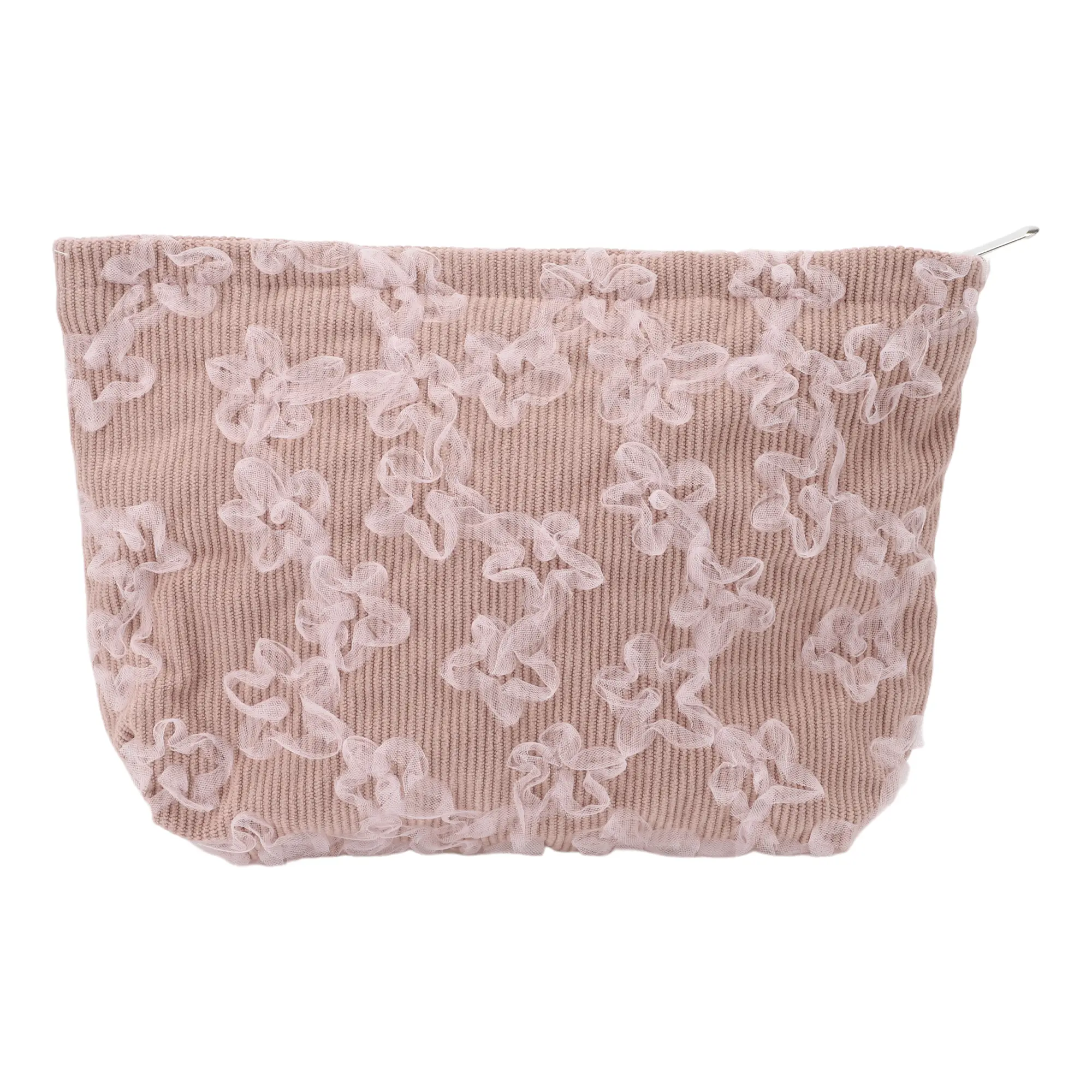 VOCOSTE 1pc Women's Portable Lace Embroidery Makeup Bag for Travel Vacation Camping