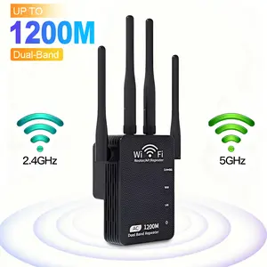 WiFi Extender 2026, AC1200 Dual-Band(5GHz & 2.4GHz), Signal Booster with Stable Coverage & Multiple Device Support for Home & Office