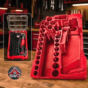 Insert Organizer Compatible with Milwaukee Packout 48-22-8435 for M12 FUEL 3/8 High Speed Ratchet 2567-20 and 43PC Socket Set