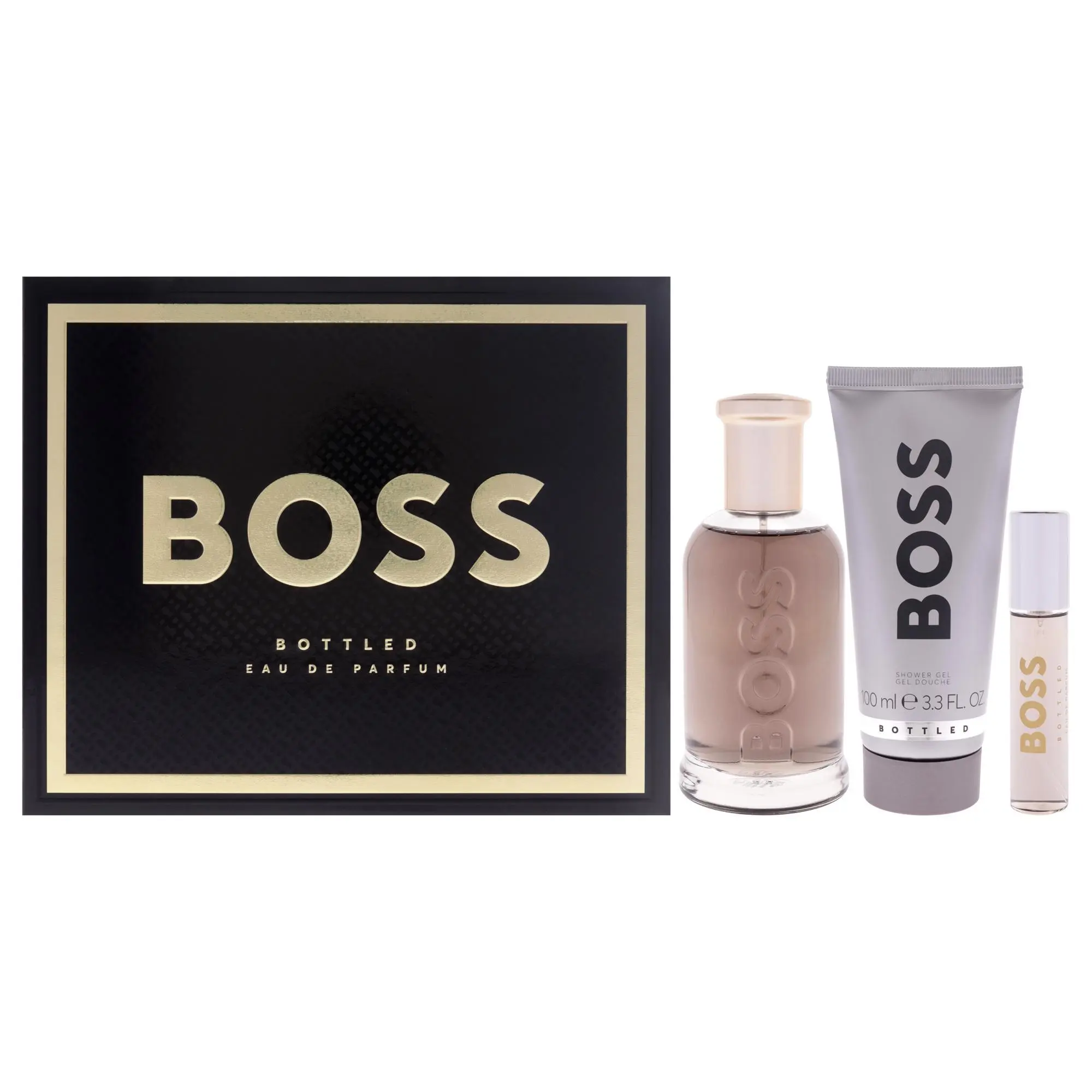 HUGO BOSS Boss Bottled No. 6 Men's 3-Piece Fragrance Gift Box, Masculine Scent for Daily Use - Includes 3.3oz EDP Spray, 0.3oz Mini EDP, and 3.3oz Shower Gel, Gift Box Unisex Fragrance