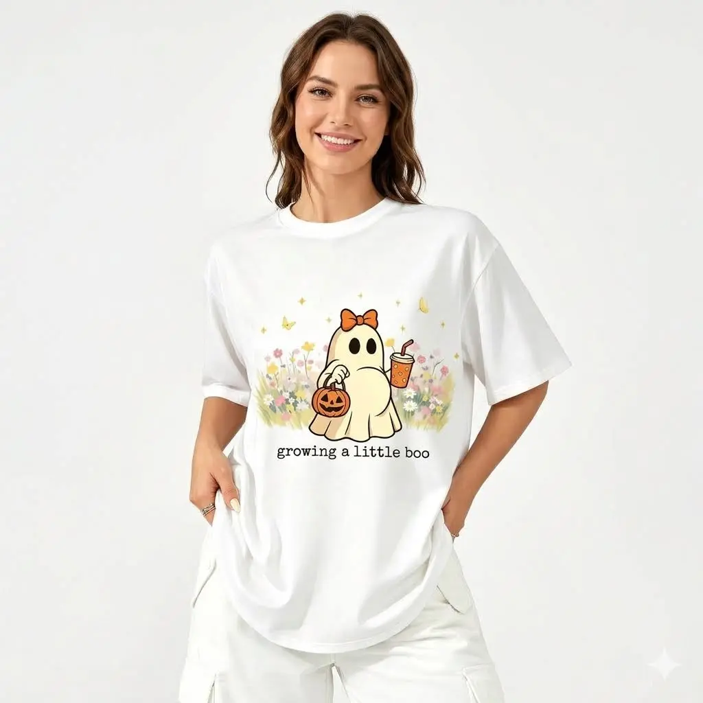 Halloween Maternity Shirt, Growing A Little Boo, Funny Pregnancy Announcement  Shirt, Spooky Pregnant Costume, New Mommy Top Womenswear