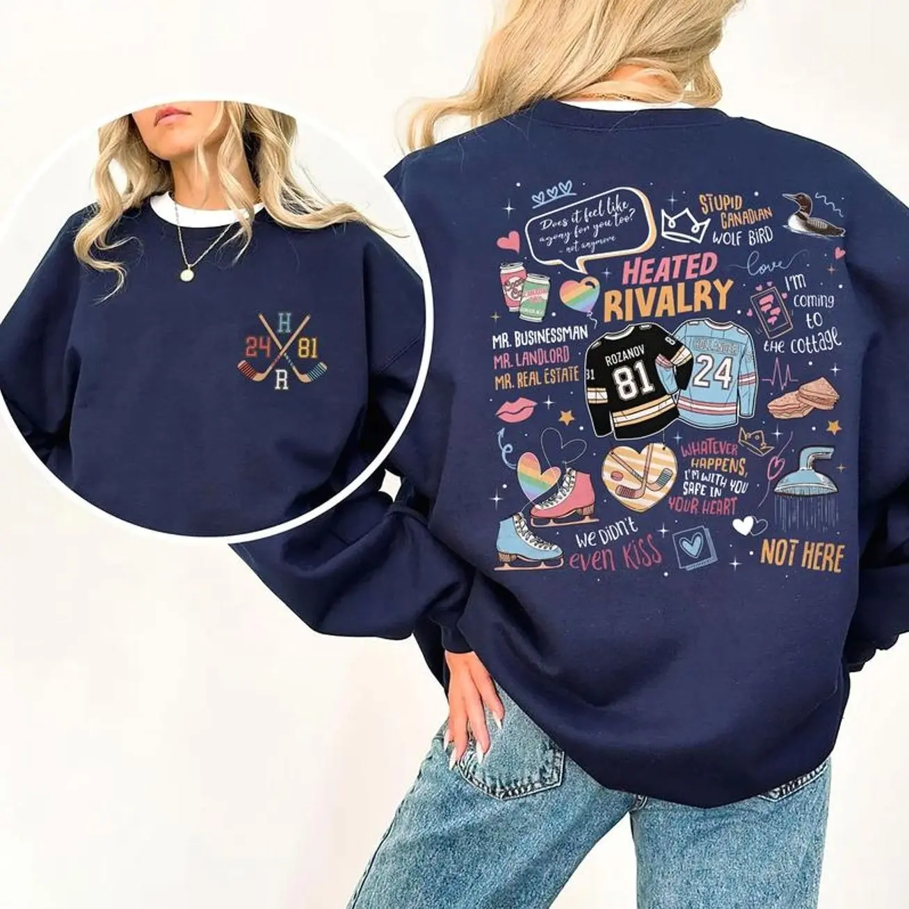 Romance Heated Rivalry T-Shirt/Sweatshirt/Hoodie, Hollanov Couple Romance Book Sweatshirt, Hockey Rivals Couple Tee, Movie Book Fans Gift