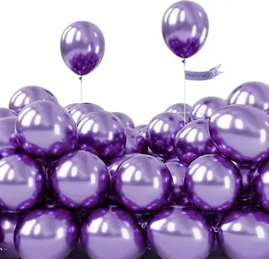 PartyWoo Metallic Purple Balloons 50 pcs 5 Inch Small Mini Chrome Purple Latex Balloons for Mardi Gras Graduation Wedding Baby Shower Anniversary Birthday Party Decorations Purple-G105