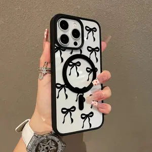 Premium Magnetic Case for iPhone11/12/13/14/15/16/17promax Black bow y2k cased MagSafe Ready, Anti-Fall,Springtok,and Ultra-Thin Design|   Perfect for Everyday Use Protector Screen Protector Aesthetic Resistance Cover Protection