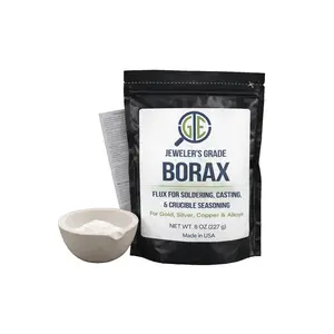 Jeweler’s Grade Borax Flux Kit, 8 oz Borax Flux + Ceramic Crucible for Gold, Silver Glaze Casting (Metalworking Tools)