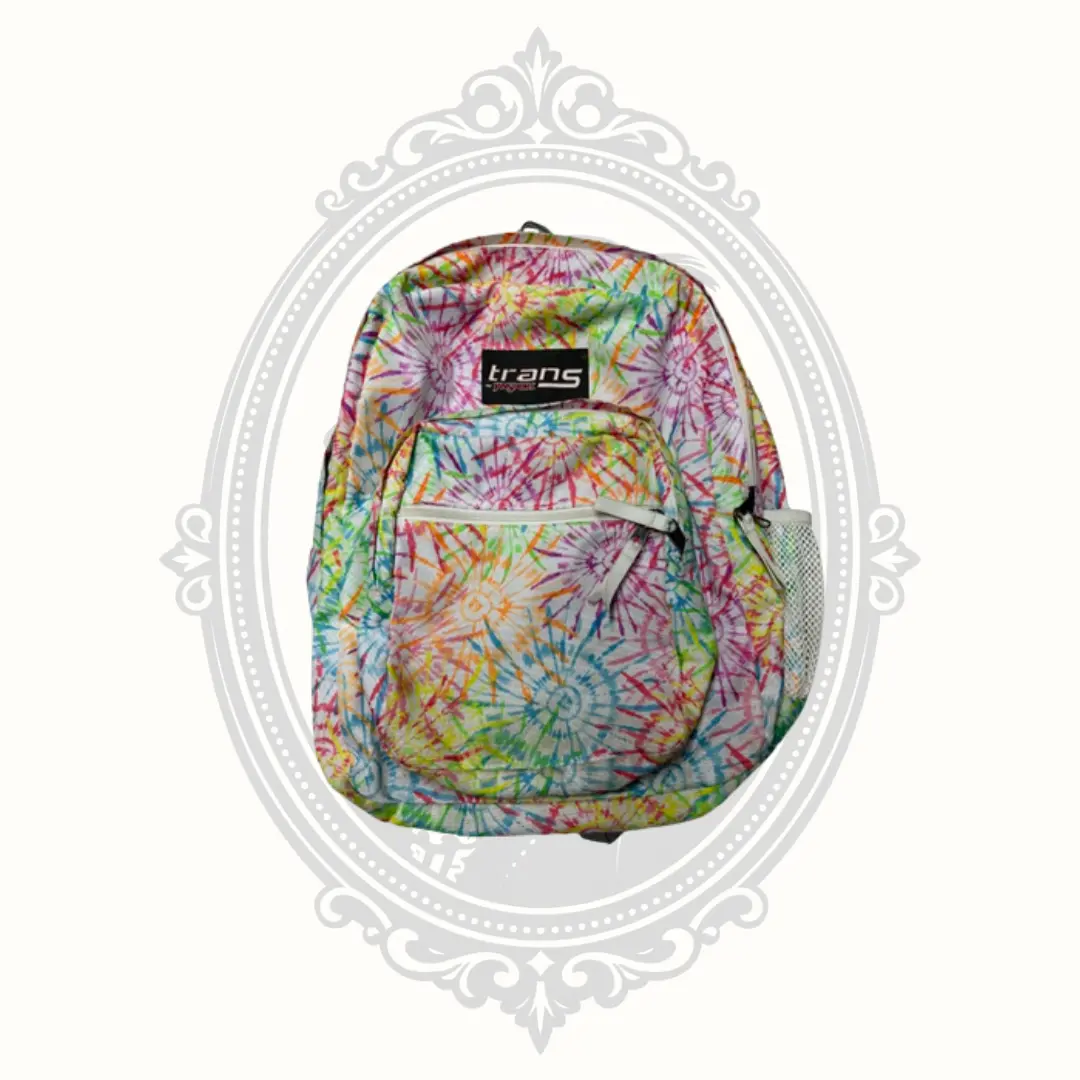 JanSport Trans Unisex Multicolor Tie-Dye Backpack with Organizer Pocket for School