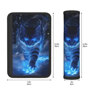 One-piece magical glowing snow cat car seat belt cover, adjustable shoulder strap protection cover, suitable for both car and backpack, made of durable fabric