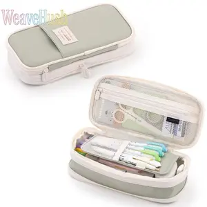 Colorful Large Capacity Pencil Case with Zipper, Multi-purpose Pen Bag Pouch Organizer, Portable Stationery Storage Holder Box for School, Office & Travel Use