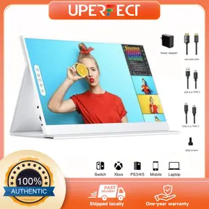 UPERFECT 15.6'' FHD 1080P Portable Monitor IPS Display with Adaptive Sync, Low Blue Light Anti-Glare, Magnetic Smart Cover Kickstand, Dual USB-C HDMI Plug & Play for Laptop MacBook PS5 Xbox  Ideal for Remote Work Gaming Travel Digital Nomad monitor fre