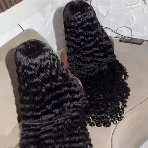 13x4 Water wave Wig 18in 100% Human Hair for Daily Wear Natural Appearance 200% density