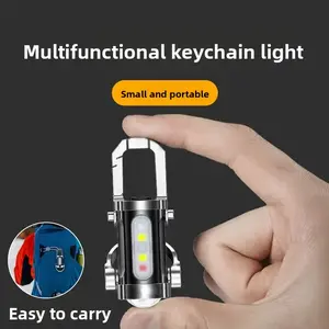 2 pieces, multi-functional keychain light, outdoor portable, mini flashlight, emergency LED lighting, portable light, Multifunctional flashlight