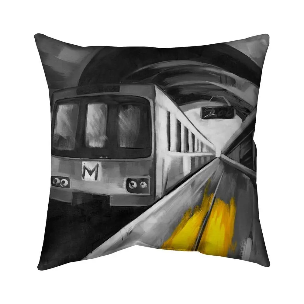 360 Stand 16x16 in. Spun Polyester UV-Protected Pillow with Urban Theme Transportation Motifs - City Living & Urban Life Home Decor Essential for Man Cave (Model 5542-1616-TR26-1), Automotive-Themed Standard Pillows, Uv Protection, Urban Landscapes
