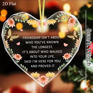 Heart-Shaped Glass Friendship Ornament | Sentimental Best Friend Gift | “I’m Here For You” Keepsake | Meaningful Birthday Gift for Soul Sister | Faceted Crystal Decor | Appreciation Gift for BFF | Elegant Gift Box Included