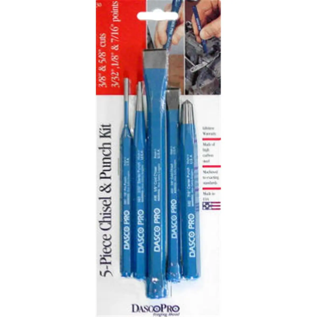 212 MAIN Dasco Pro 30 5-Piece Punch & Chisel Kit, for DIY Woodwork and Woodworking Projects