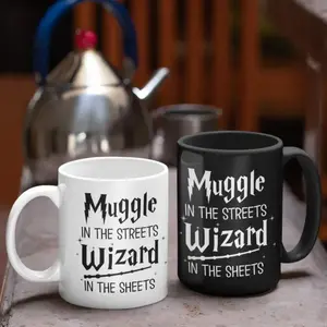 Muggle In The Streets Wizard In The Sheets Mug Fun Magician Nerd Geek Mug 11 Or 15 Ounce White Ceramic Birthday Coffee Cup 15oz Venus Flytrap Ceramic Coffee Mug - Handles Included Cup Tumbler Cute Drinkware