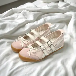 Round head flat bottom ballet shoes women's word with shallow mouth Mary Jane single shoes casual sports shoes