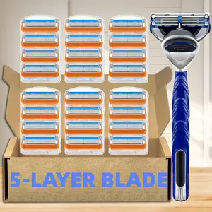 High-Quality Men's Five-Layer Manual Shaver, Stainless Steel Blades, Replaceable Blades, Smooth Shaving Tool, Washable Shaving Tool, Shaver Razors