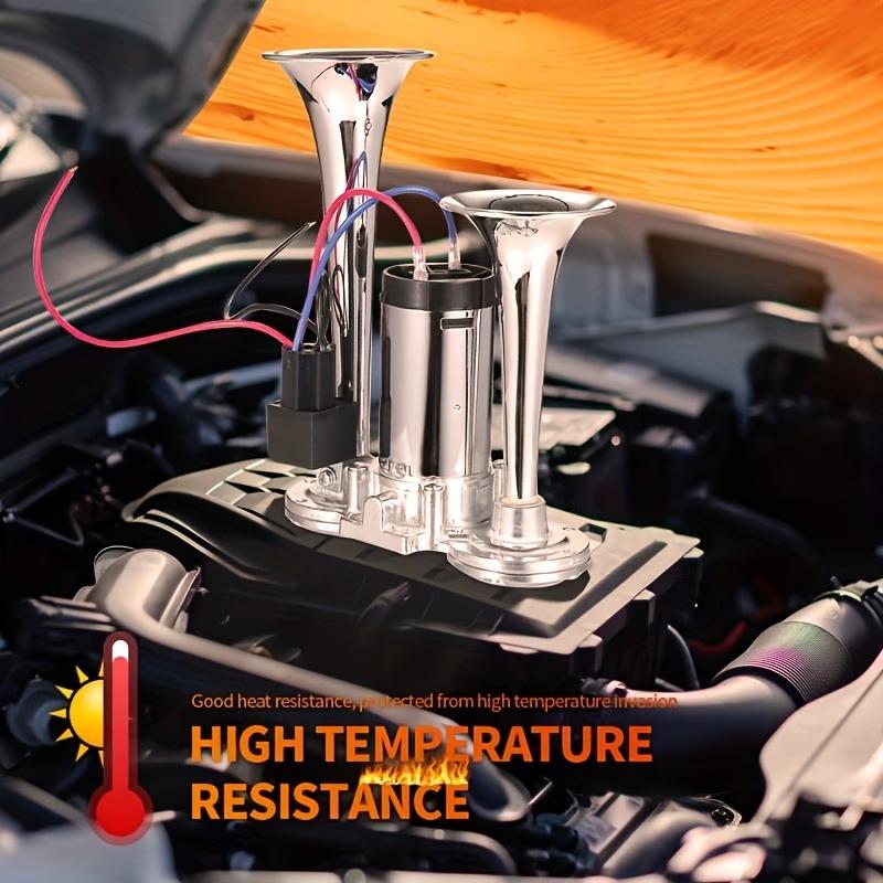 12V 130DB Dual Trumpet Air Horn Kit – Zinc Alloy Chrome, Super Loud with Compressor – Universal for Car/Truck/SUV/Boat/Motorcycle