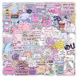 50 Inspirational Healing Decorative Stickers Set, 'don't Dim Your Glow' Gold Quotes + Heart Star Teapot Elements, Handmade Water Bottle Notebook Laptop Decor, Scrapbooking, Handmade Gifts