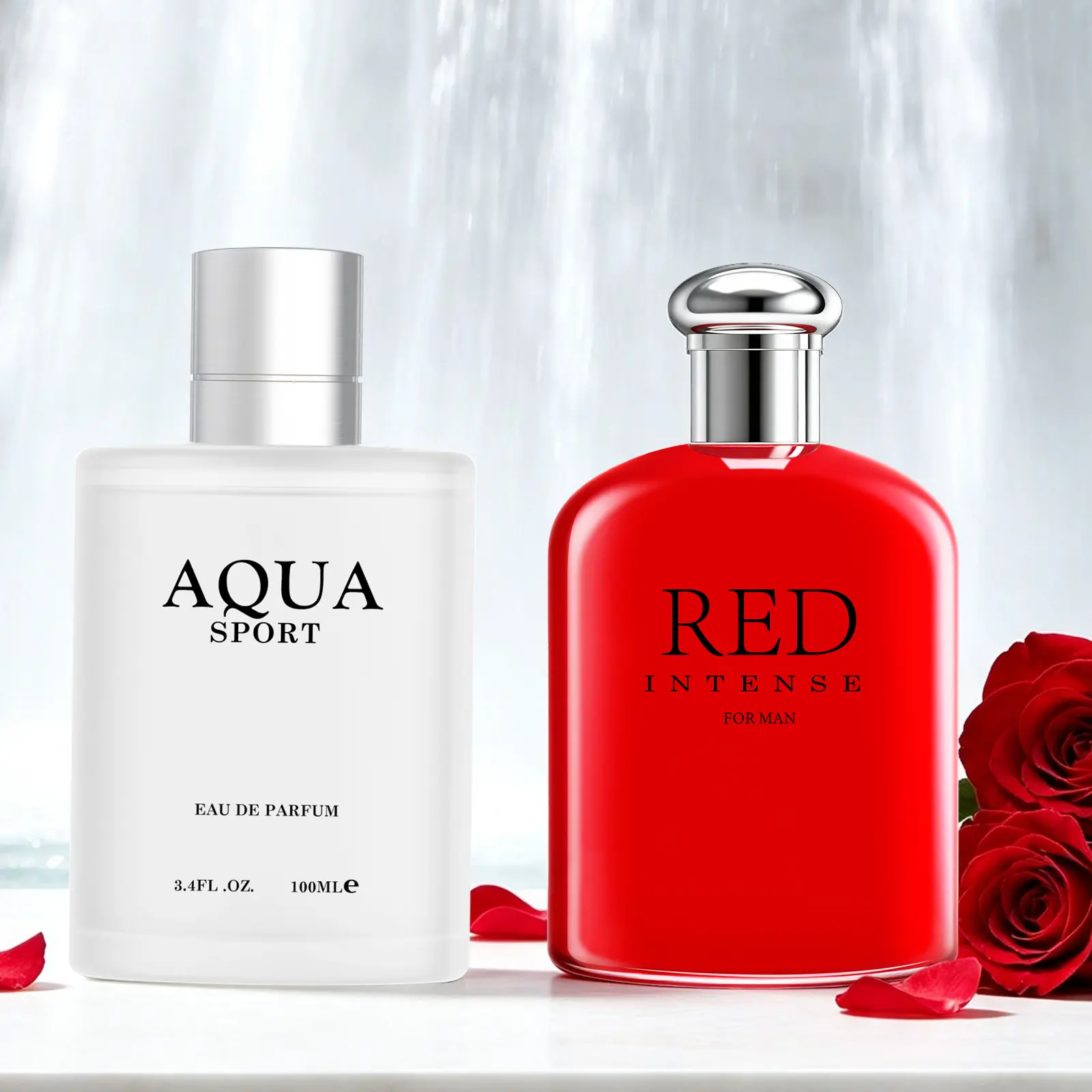 2-Pack Men's EDP, Aromatic Aquatic + Spicy Woody, Citrus Marine Fresh / Cranberry Grapefruit Lemon Saffron Sage Amber Coffee Woody, 100ML/3.4 FL OZ Each, Long-Lasting 6-8H, Perfect for Dates Daily Parties Business Gifting