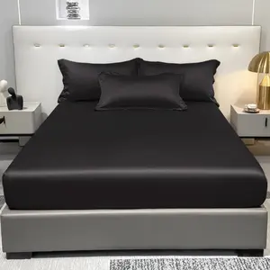 Soft silk bedding reduces skin acne Bedroom Black Cotton Waterproof Washable