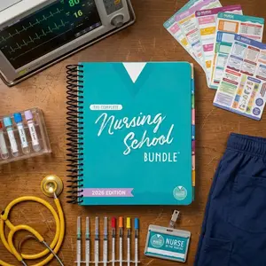 The Complete Nursing School Bundle 2026 Spiral Bound – Nursing Student Review Book, Clinical Cheat Sheets & NCLEX Study Notes