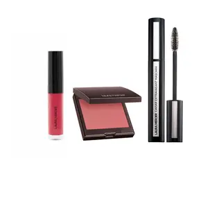 Lips, Cheeks, Lashes - Lip Glace Gloss + Blush Color Infusion + Caviar Extravagant Mascara