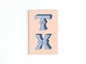 TX Blue Initials Rectangle Magnet