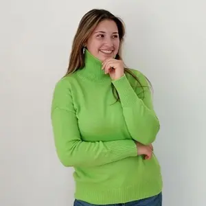 100% Neon Green Heavy Cashmere Sweater