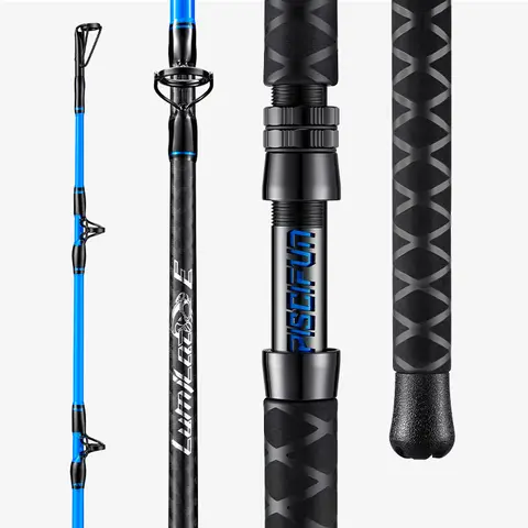 Piscifun LumiCat E Catfish Rod - 7'6" Optimized Length & Performance Fishing Gear and Equipment, Fluorescent Coating, Super Nano Fiber Flex, E-Glass Reinforce Build, Reinforced Reel Seat, Improved Casting, Big-Fish Power, Night Fishing, Lake Use