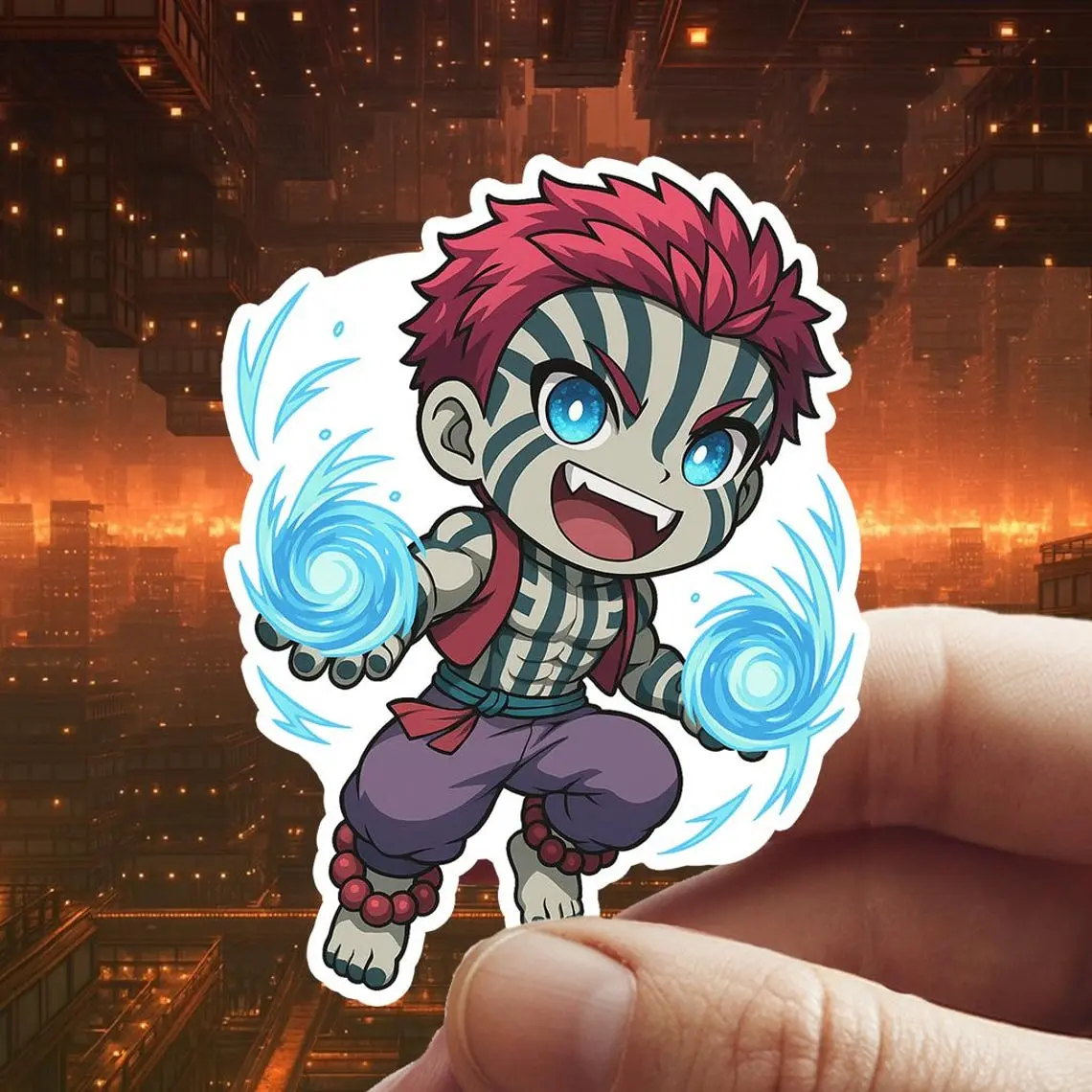 Akaza 01 Twelve Kizuki Upper Rank Three Demon Slayer Kimetsu no Yaiba Cut-To-Size Waterproof Vinyl Sticker For Personalizing!