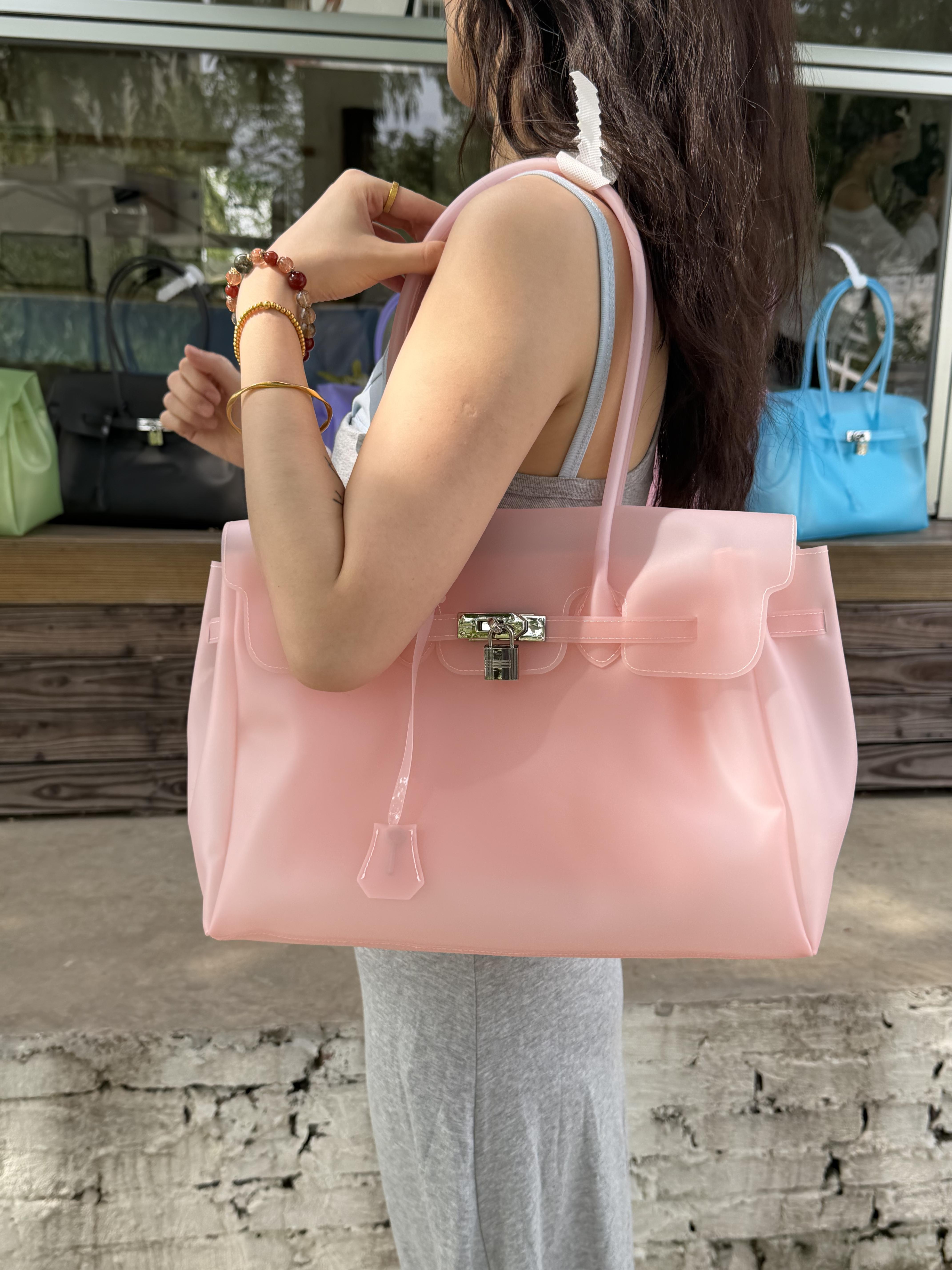 Transparent Jelly Shoulder Bag for Women, Summer TPU Handbag, Beach Tote Purse, Lightweight Crossbody Bag for Vacation & Daily Outfit
