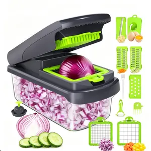 Professional Vegetable Chopper, Multifunctional Onion Dicer, Vegetable Slicer & Shredder, Carrot Shredder, Onion Cutter with Container and Handles, Must-Have Kitchen Tool, Vegetable Cutting Slicer