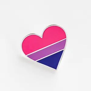 Bisexual Heart Pride Flag Enamel Pin – Celebrate Your Identity with Pride!