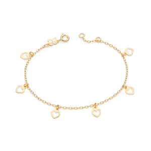 Rommanel - 18K Gold-Plated Mini Hearts Bracelet - Hypoallergenic Everyday Jewelry