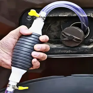 Manual Liquid Transfer Pump Set, Hand Siphon Pump with 100cm Hose and 2 Valves, for Gasoline Diesel Water, Car Boat Oil Tank Drainage