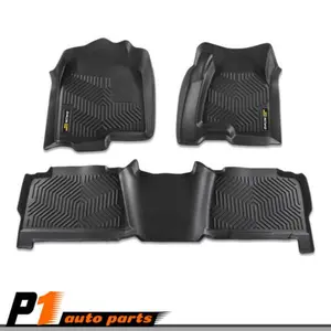 Floor Mats Front & 2nd Row TPE 29913 Fits 99-06 Chevy/GMC Silverado Sierra 1500