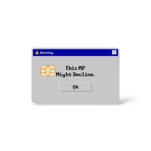 Might Decline Credit Card Sticker Matte Waterproof Vinyl Debit Card Skin Cover Premium Trendy Design