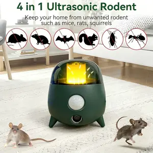 360° Ultrasonic Pest Repeller 3 Modes Flashing Light Electronic Mouse Bug Repellent