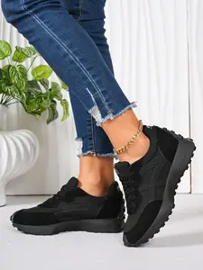 Women's Dad Shoes, Agony Training Shoes, Waist-Cinch Design, Waffle Leisure Sports Shoes, Fall Winter Low-Top Casual Shoes, Trainer