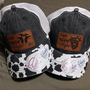 Not Today Heifer Cow Print Ponytail Hat