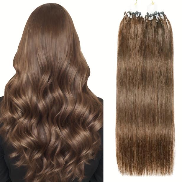 "Micro Loop Human Hair Extensions for Women & Girls, 12-28 Inch 30G 50 Strands, Red Blonde Silky Soft, Undetectable & Comfortable, No Tangle No Shedding for Glamorous Natural Looks "	