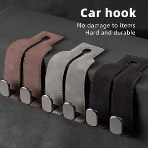 Car seat back hook suede hidden rear creative storage plastic hook car double hook - car accessories - car decoration