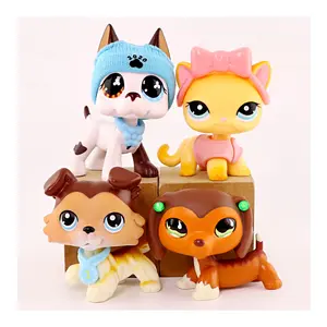 Cute Animal Action Figures Set - Mini Puppy & Cat Figurines with Accessories, Collectible Pet Playset Toys for Kids, Ideal Gift for Party Favors, Cake Toppers & Pretend Play