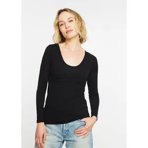Solid Scoop Neck Second Skin Top
