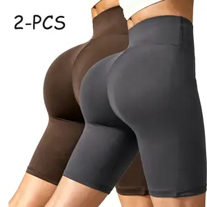 2-Pack High Waist 5" Biker Shorts - Buttery Soft Compression Yoga Shorts for Women, No See-Through, Tummy Control,Buttery Soft 5 Inch Compression Biker Shorts 2 Pack - High Waist Non See-Through Gym Shorts for Running & Yoga