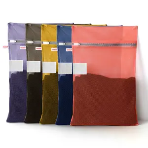 OKAKA 5-Pack Mesh Laundry Bags with ID Label Hosiery Laundry Bags Mesh Wash Bags Sturdy Mash Laundry Bags for Delicates Underwear Laundry Bag Travel Laundry Bags 5-Color laundry bags