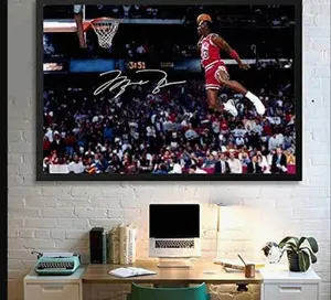 Basketball Poster Michael Jordan Flying Dunk Wall Art Frames Not Included