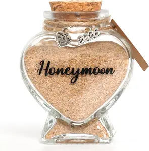 Honeymoon Sand Keepsake Jar 2026 – Bridal Shower Gifts, Personalized Wedding, Engagement & Honeymoon Essentials Travel Keepsake for Couples, Newlyweds, Mr and Mrs, Bride to Be